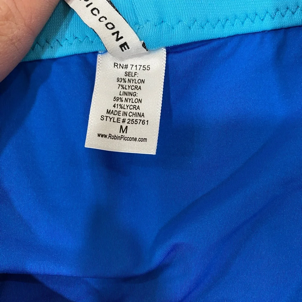 Robin Piccone Keely Bikini Bottoms Cool Blue Medium NWOT